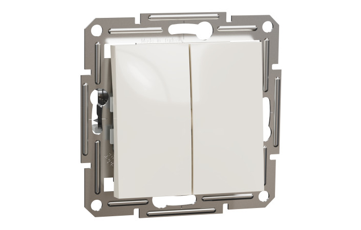 Перемикач двоклавішний, кремовий, Asfora, без рамки - Зображення shnider_EPH0670123_IOP-Default.jpg