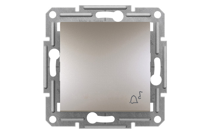 КНОПКОВИЙ ВИМИКАЧ З СИМВОЛОМ ''ДЗВІНОК'', САМОЗАЖИМНИЙ, ASFORA БРОНЗА - Зображення shnider_EPH0800169_Face.jpg