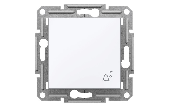 Вимикач кнопковий ''Дзвінок'', білий, Asfora, без рамки - Зображення shnider_EPH0870121.jpg