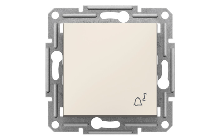 Вимикач кнопковий ''Дзвінок'', кремовий, Asfora, без рамки - Зображення shnider_EPH0870123.jpg