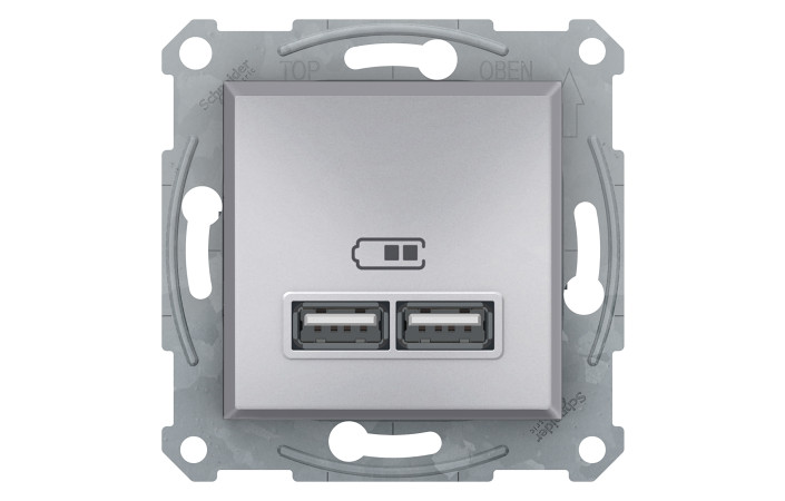 USB РОЗЕТКА 2,1A АЛЮМІНІЙ ASFORA - Зображення shnider_EPH2700261.jpg