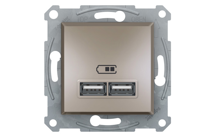 USB РОЗЕТКА 2,1A БРОНЗА ASFORA - Зображення shnider_EPH2700269.jpg