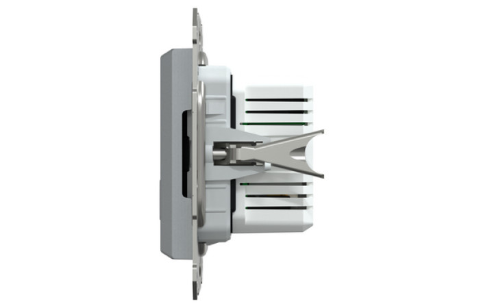 Подвійний зарядний пристрій USB, Asfora, тип A+C, 21 Вт, механізм з супортом, сталь - Зображення shnider_EPH2700562_IOP-R_CL.jpg