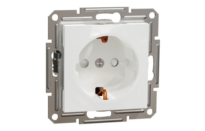 Розетка з заземленням та шторками, білий Asfora, без рамки - Зображення shnider_EPH2970221_IOP-Default.jpg