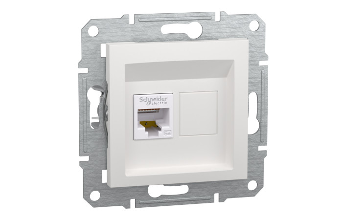 Розетка RJ45, тип UTP, категорія 5E, білий, Asfora, без рамки - Зображення shnider_EPH4370121_IOP-Def_CL.jpg