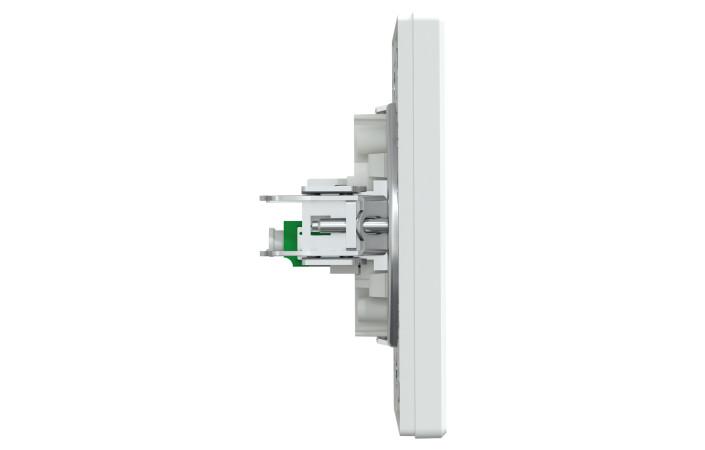 Розетка волоконно-оптична, Asfora, з рамкою в комплекті, LC APC дуплекс, біла - Зображення shnider_EPH4600121_IoP-Left.jpg