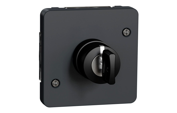 Механізм перемикача з ключем на 3 положення 3A IP55 Mureva Styl, чорний - Зображення shnider_MUR35061_IoPdef_PMP19.jpg