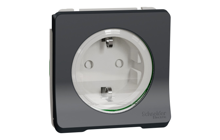 Механізм розетки з заземленням та шторками IP55 Mureva Styl, чорний - Зображення shnider_MUR36134_IoPdef_PMP19.jpg