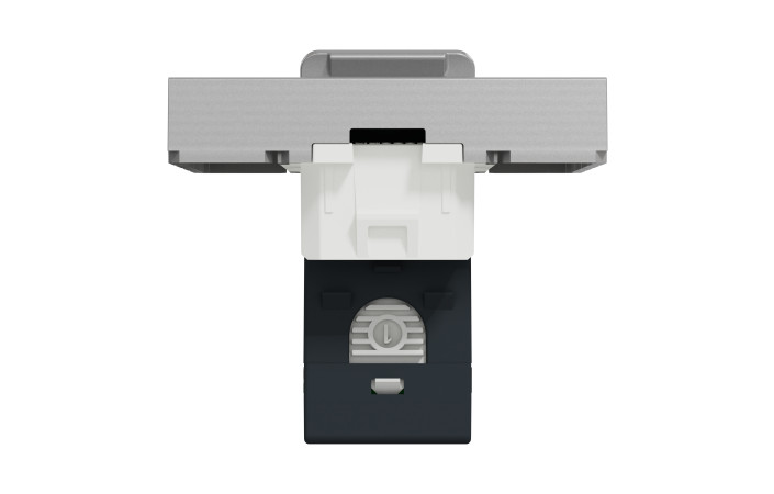 Розетка комп'ютерна RJ45, одинарна категорія 6 UTP, 2 модулі алюміній - Зображення shnider_NU341530_IOP-bottom_WD19.jpg