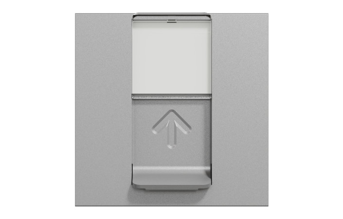 Розетка комп'ютерна RJ45, одинарна категорія 6 UTP, 2 модулі алюміній - Зображення shnider_NU341530_IOP-front_WD19.jpg