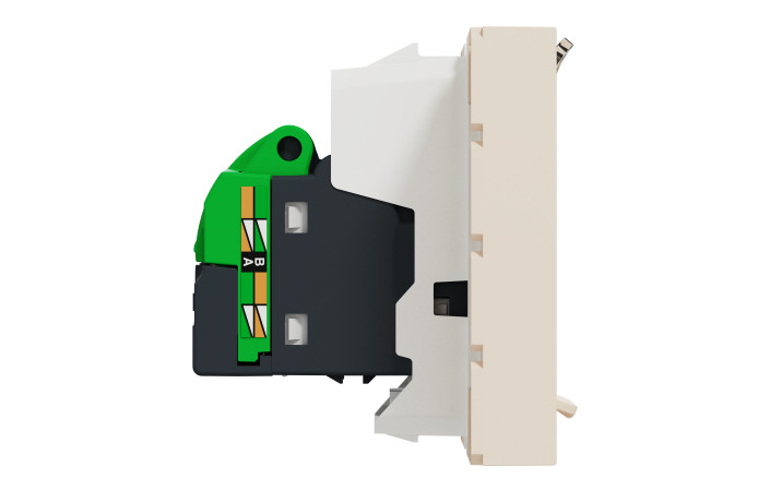 Розетка комп'ютерна RJ45, категорія 6 UTP, 2 модулі, бежева Unica New Studio - Зображення shnider_NU341544_IOP-L_CL.jpg