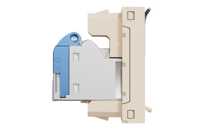 Розетка комп'ютерна RJ45, категорія 6 STP, 1 модуль, бежева Unica New Studio - Зображення shnider_NU341644_IOP-L_CL.jpg