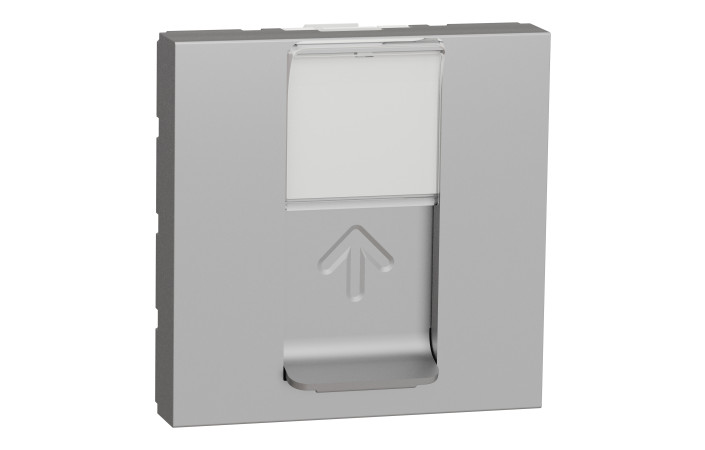 Розетка комп'ютерна RJ45, одинарна категорія 6 STP, 2 модулі алюміній - Зображення shnider_NU341730_IOP-default_WD19.jpg