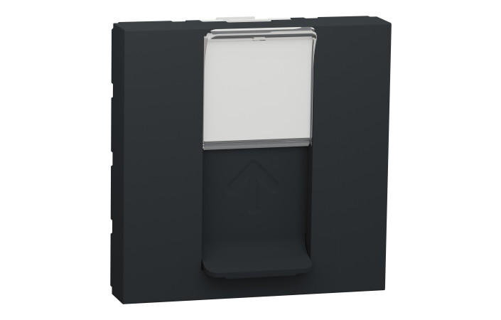 Розетка комп'ютерна RJ45, одинарна категорія 6 STP, 2 модулі антрацит - Зображення shnider_NU341754_IOP-default_WD19.jpg