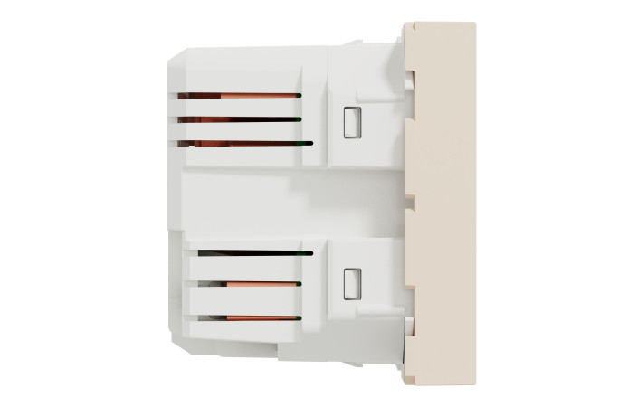 Розетка USB подвійна, 2.1А, 2 модулі, бежева Unica New Studio - Зображення shnider_NU341844_IOP-L_CL.jpg