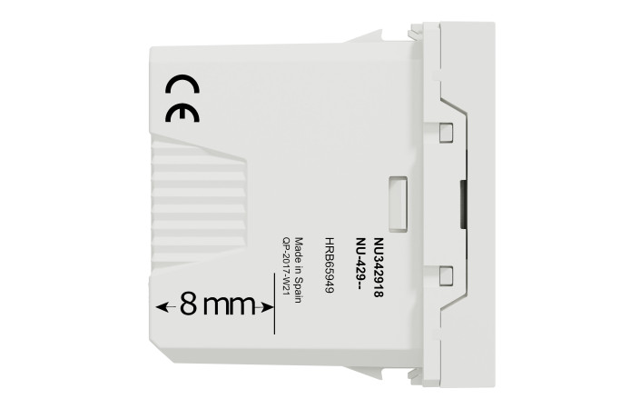 USB-коннектор 1 модуль білий - Зображення shnider_NU342918_IOP-L_WD.jpg