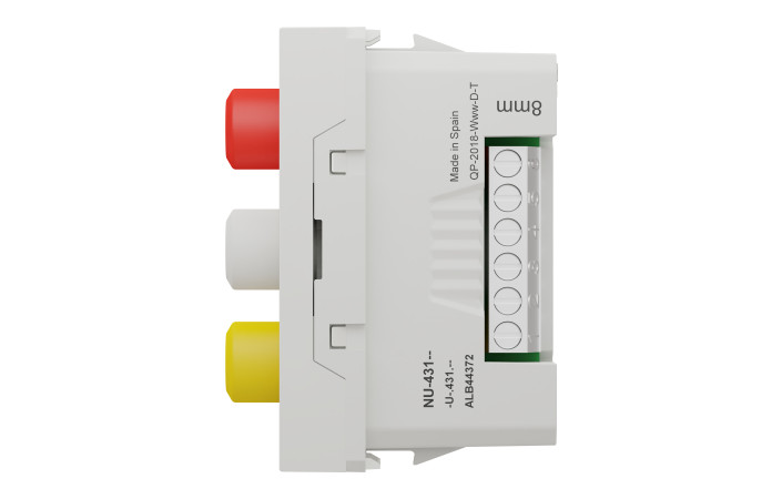 Розетка 3 RCA, 1 модуль білий - Зображення shnider_NU343118_IOP-right_WD19.jpg