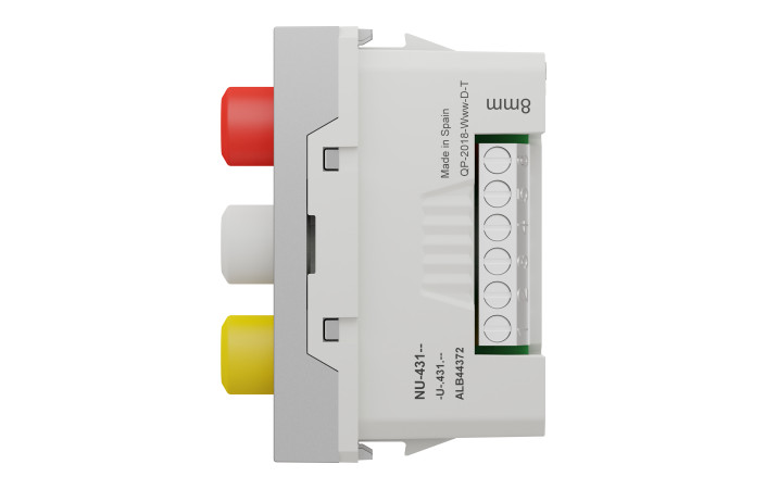 Розетка 3 RCA, 1 модуль алюміній - Зображення shnider_NU343130_IOP-right_WD19.jpg