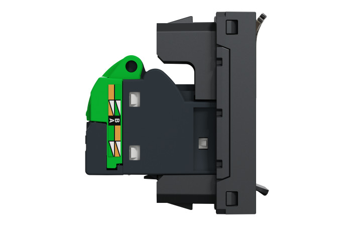New Unica - 1 x RJ45 socket - 1 m - Cat. 6A - FTP - straight - shutter - anthra - Зображення shnider_NU344854_IOP-L_WD.jpg