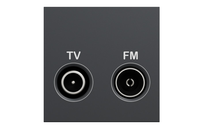 Розетка R-TV SAT прохідна,  2 модуля антрацит - Зображення shnider_NU345254_IOP-front_WD19.jpg