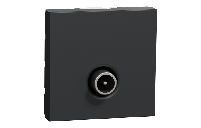 Розетка TV одинарна, 2 модулі антрацит - Зображення shnider_NU346254.jpg