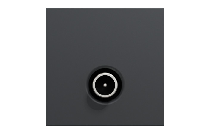 Розетка TV одинарна, 2 модулі антрацит - Зображення shnider_NU346254_Face.jpg