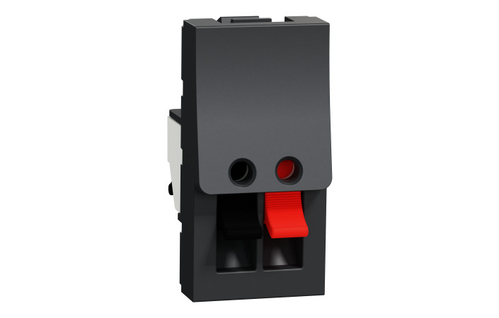 Аудіорозетка 1 модуль антрацит - Зображення shnider_NU348754.jpg