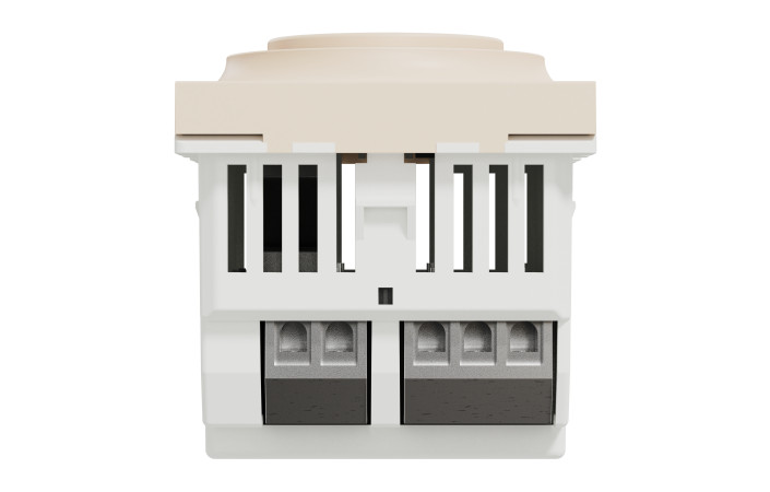 Термостат кімнатний Unica New, 230 В, 8A, 2 модулі, бежевий - Зображення shnider_NU350144_IOP-bot_CL.jpg