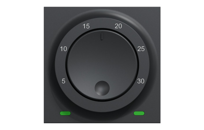 Термостат кімнатний, вбудованний датчик 8А антрацит - Зображення shnider_NU350154_IOP-front_CL.jpg