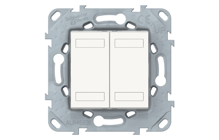 NEW UNICA - KNX КНОПКОВИЙ ВИМИКАЧ ДВОКЛАВІШНИЙ, БІЛИЙ - Зображення shnider_NU553118_Face.jpg
