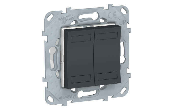 NEW UNICA - KNX КНОПКОВИЙ ВИМИКАЧ ДВОКЛАВІШНИЙ, АНТРАЦИТ - Зображення shnider_NU553154.jpg