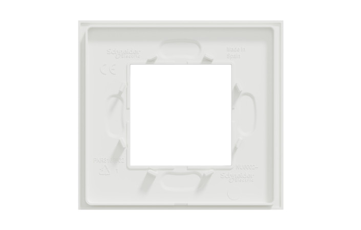 Рамка 1-постова Unica Deco Material, матовий білий - Зображення shnider_NU600279_IOP-Back.jpg