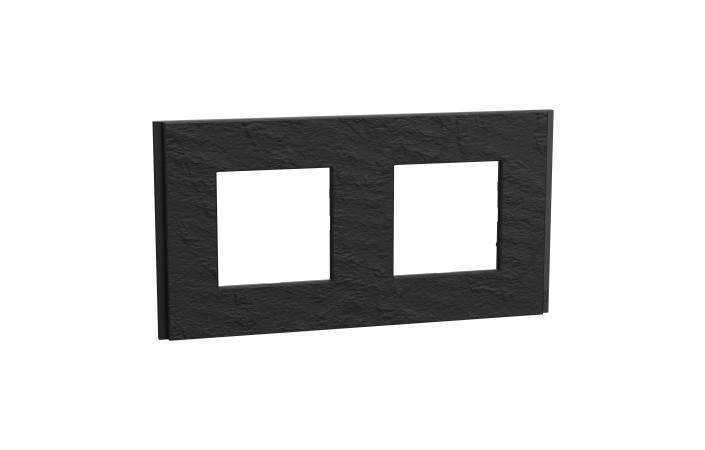 Рамка 2-постова Unica Deco Material, камінь - Зображення shnider_NU600477_IOP-Default.jpg