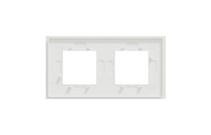 Рамка 2-постова Unica Deco Material, матовий білий - Зображення shnider_NU600479_IOP-Back.jpg