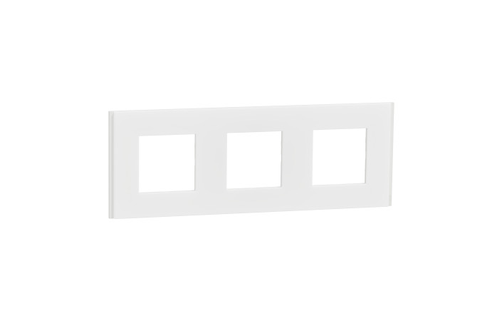 Рамка 3-постова Unica Deco Material, матовий білий - Зображення shnider_NU600679_IOP-Default.jpg
