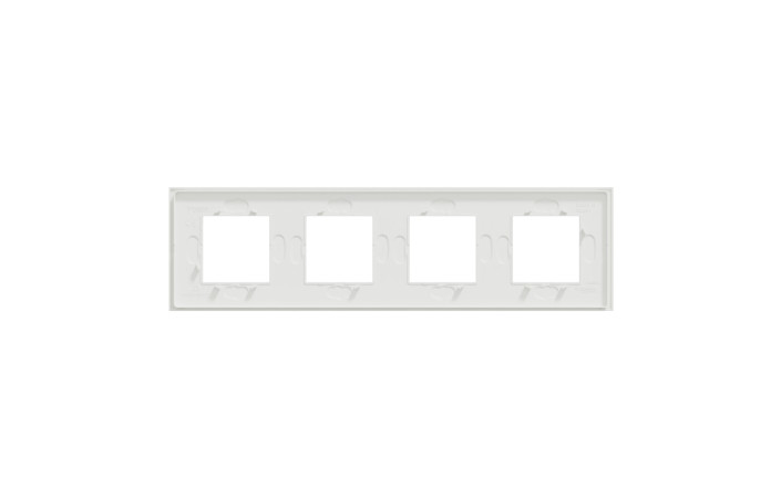 Рамка 4-постова Unica Deco Material, матовий білий - Зображення shnider_NU600879_IOP-Back.jpg
