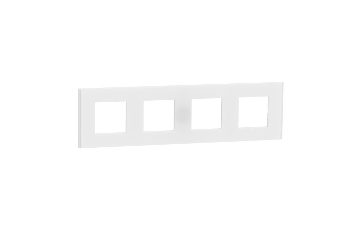 Рамка 4-постова Unica Deco Material, матовий білий - Зображення shnider_NU600879_IOP-Default.jpg