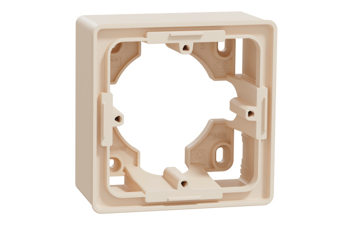 Коробка для відкритого монтажу 1-постова бежева Unica New Studio - Зображення shnider_NU800244_IOP-def_WD.jpg