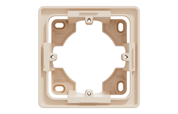 Коробка для відкритого монтажу 1-постова бежева Unica New Studio - Зображення shnider_NU800244_IOP-front_WD.jpg