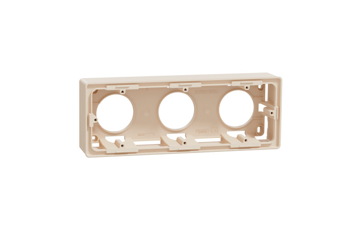 Коробка для відкритого монтажу 3-постова бежева Unica New Studio - Зображення shnider_NU800644_IOP-def_WD.jpg