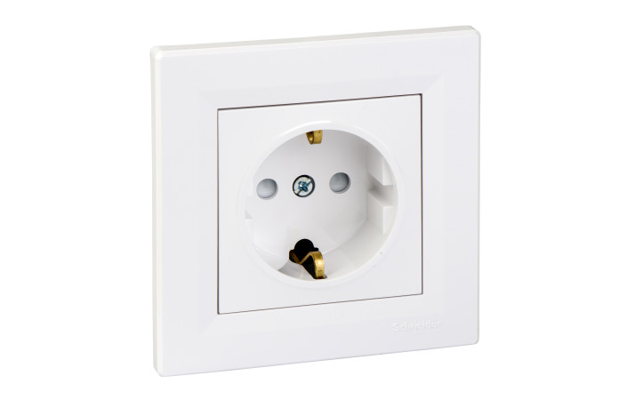 Asfora - single socket outlet with side earth - 16A shutters white 5 pack - Зображення shnider_ODAEPH2900221.jpg