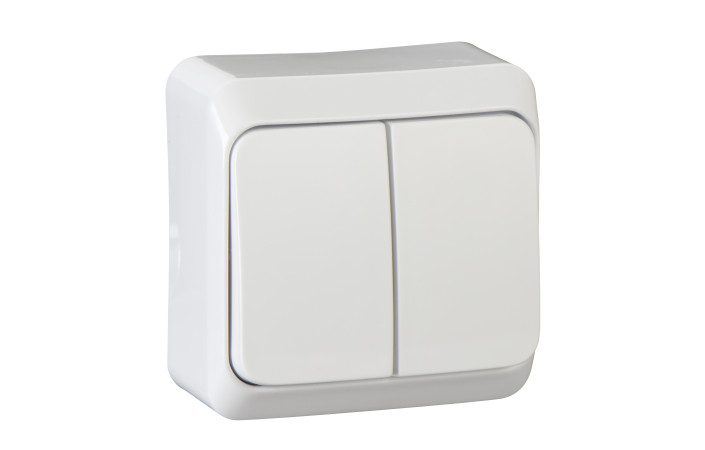 Prima, Вимикач 2-клавішний, 10AX, білий - Зображення shnider_ODAWDE001050.jpg