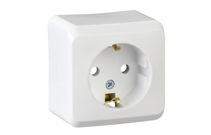 Prima, Розетка з заземленням, 16А, біла - Зображення shnider_ODAWDE001080.jpg