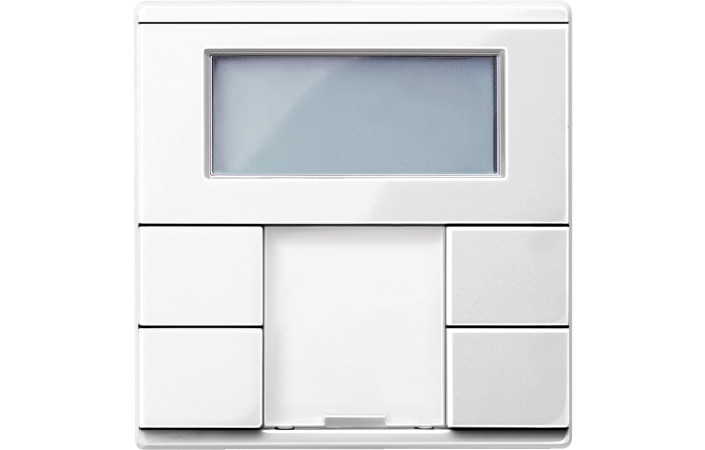 KNX ТЕРМОРЕГУЛЯТОР З ДИСПЛЕЄМ, КІМНАТНИЙ, ПОЛЯРНИЙ БІЛИЙ, ГЛЯНЦЕВИЙ, SYSTEM M - Зображення shnider_P117371.jpg