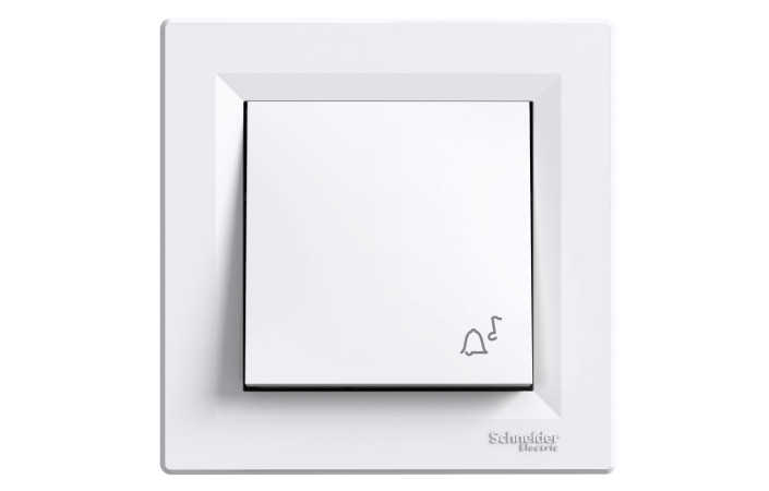 КНОПКОВИЙ ВИМИКАЧ З СИМВОЛОМ ''ДЗВІНОК'', САМОЗАЖИМНИЙ, БІЛИЙ ASFORA - Зображення shnider_P132569.jpg