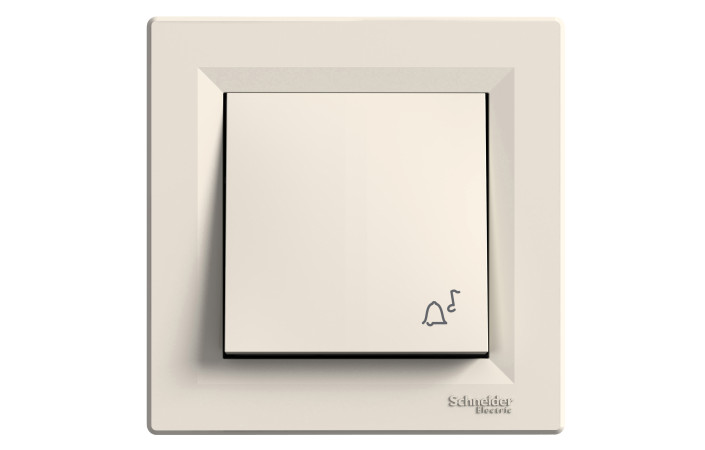 КНОПКОВИЙ ВИМИКАЧ З СИМВОЛОМ ''ДЗВІНОК'', САМОЗАЖИМНИЙ, КРЕМ ASFORA - Зображення shnider_P132570.jpg