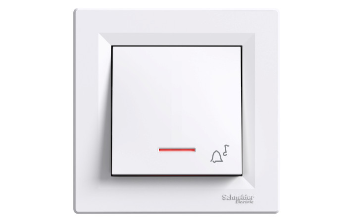 КНОПКОВИЙ ВИМИКАЧ, ''ДЗВІНОК'', З ПІДСВІТКОЮ, САМОЗАЖИМНИЙ, БІЛИЙ ASFORA - Зображення shnider_P132579.jpg