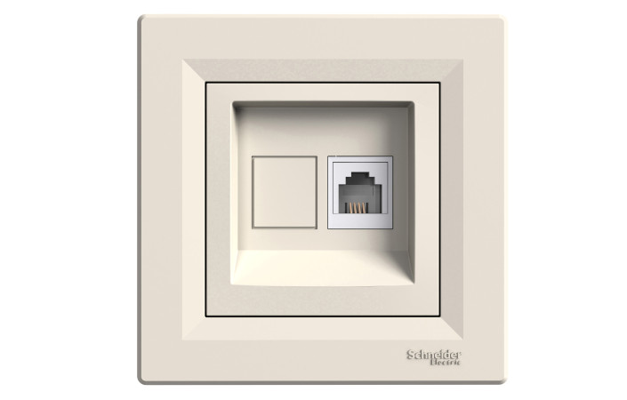 РОЗЕТКА ТЕЛЕФОННА RJ11 КРЕМ ASFORA - Зображення shnider_P132618.jpg