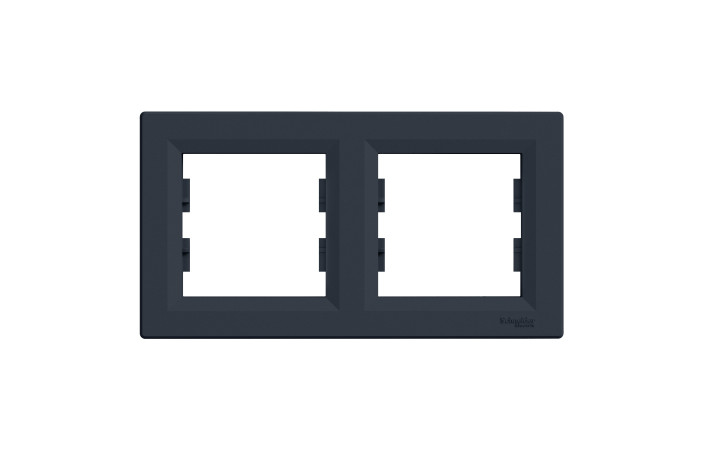 РАМКА ДВОМІСНА, ГОРИЗОНТАЛЬНА, ASFORA АНТРАЦИТ - Зображення shnider_P149914.jpg