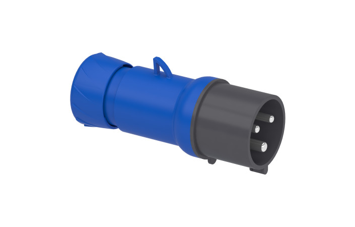 Кабельна вилка PratiKa, пряма, 32 A, 2P + E, 200-250 В AC, IP44 - Зображення shnider_PKE32M423_Image.jpg